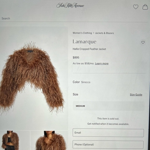 Lamarque Gold Feather-Embellished Coat - Picture 4 of 9